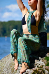 Smarttanin läpiruskettavat pitkät housut Vihreä Mandala - RAIKKAAMMAT VÄRIT!