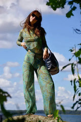 Smarttanin läpiruskettavat pitkät housut Vihreä Mandala - RAIKKAAMMAT VÄRIT!