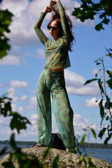 Smarttanin läpiruskettavat pitkät housut Vihreä Mandala - RAIKKAAMMAT VÄRIT!