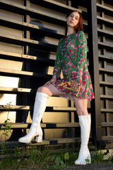 Smarttan läpiruskettava mekko Vihreä Kukkapää