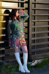 Smarttan läpiruskettava mekko Vihreä Kukkapää