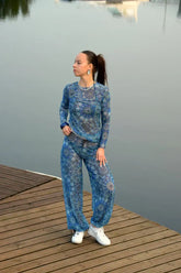 Smarttan läpiruskettavat pitkät housut Purple Mandala - RAIKKAAMMAT VÄRIT!