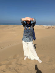 Smarttan läpiruskettava pitkähihainen tunika Siniperhoset