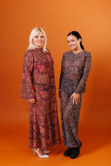 Smarttanin läpiruskettava pitkä mekko Terrakota Mandala