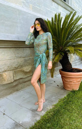 Smarttan läpiruskettava saronki Vihreä Mandala - RAIKKAAMMAT VÄRIT!